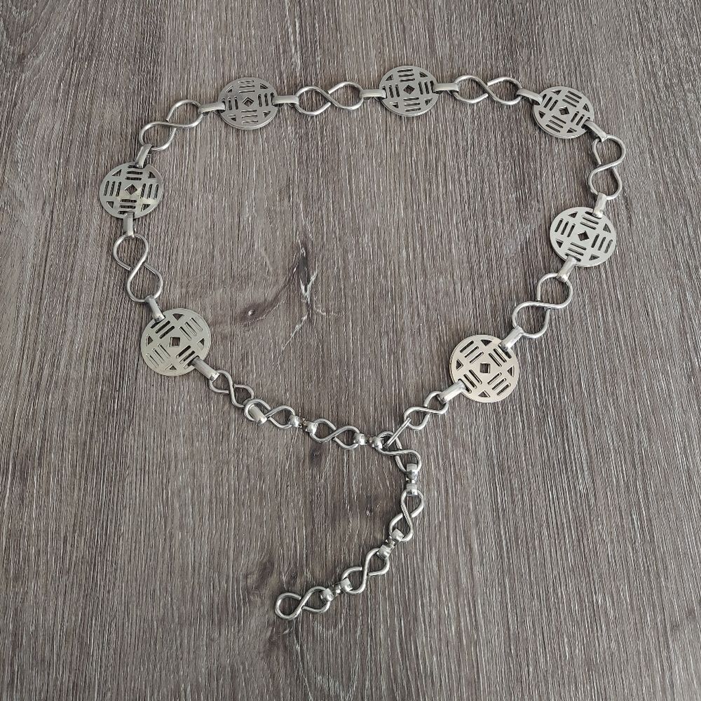 Silver Chain Link Waist Belt 37.5"